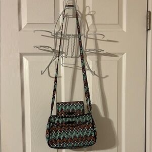 Vera Bradley Teal and Brown Crossbody Bag